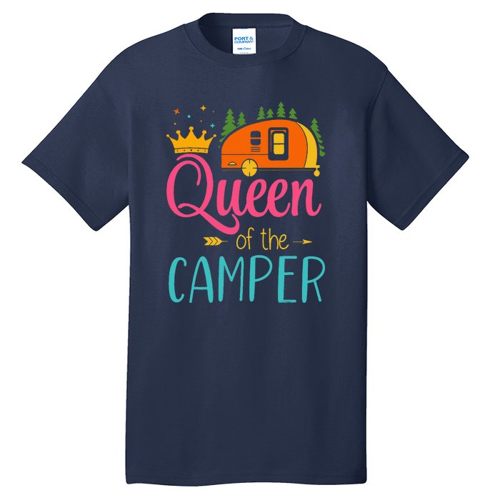 Queen Of The Camper Funny Camping Group Trip Tall T-Shirt