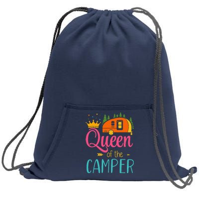 Queen Of The Camper Funny Camping Group Trip Sweatshirt Cinch Pack Bag