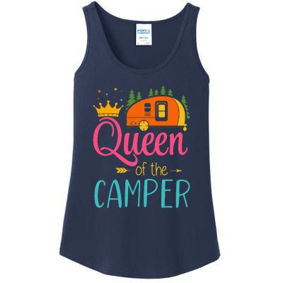 Queen Of The Camper Funny Camping Group Trip Ladies Essential Tank