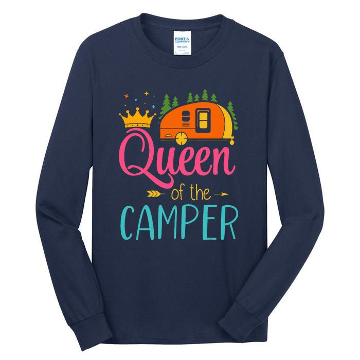 Queen Of The Camper Funny Camping Group Trip Tall Long Sleeve T-Shirt