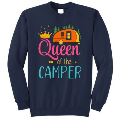 Queen Of The Camper Funny Camping Group Trip Tall Sweatshirt