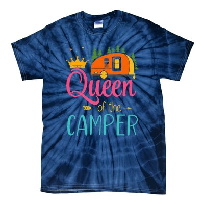 Queen Of The Camper Funny Camping Group Trip Tie-Dye T-Shirt