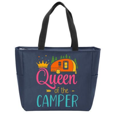 Queen Of The Camper Funny Camping Group Trip Zip Tote Bag