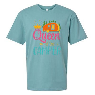 Queen Of The Camper Funny Camping Group Trip Sueded Cloud Jersey T-Shirt