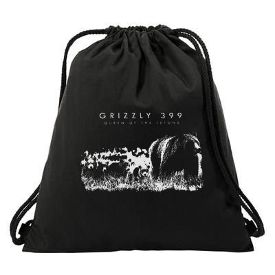 Queen Of The Tetons Grizzly 399 National Park Preserve Drawstring Bag