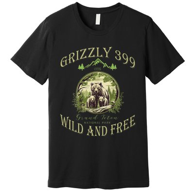 Queen Of The Teton Grizzly 399 Bear Wildlife Forest Preserve Premium T-Shirt