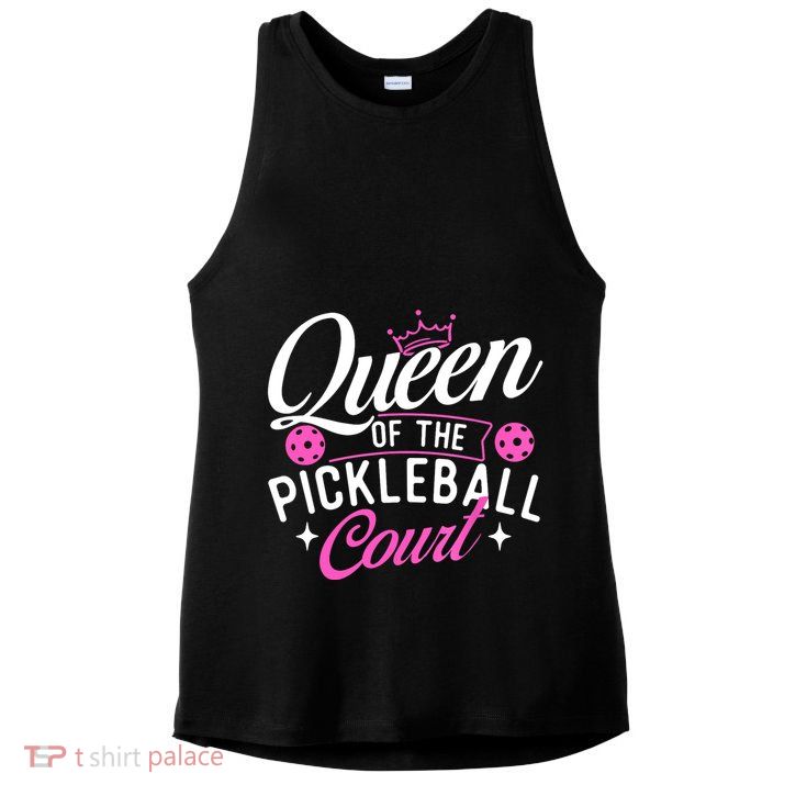 Queen Of The Pickleball Court Gift Ideas For Pickleball Fans Girl Ladies PosiCharge Tri-Blend Wicking Tank