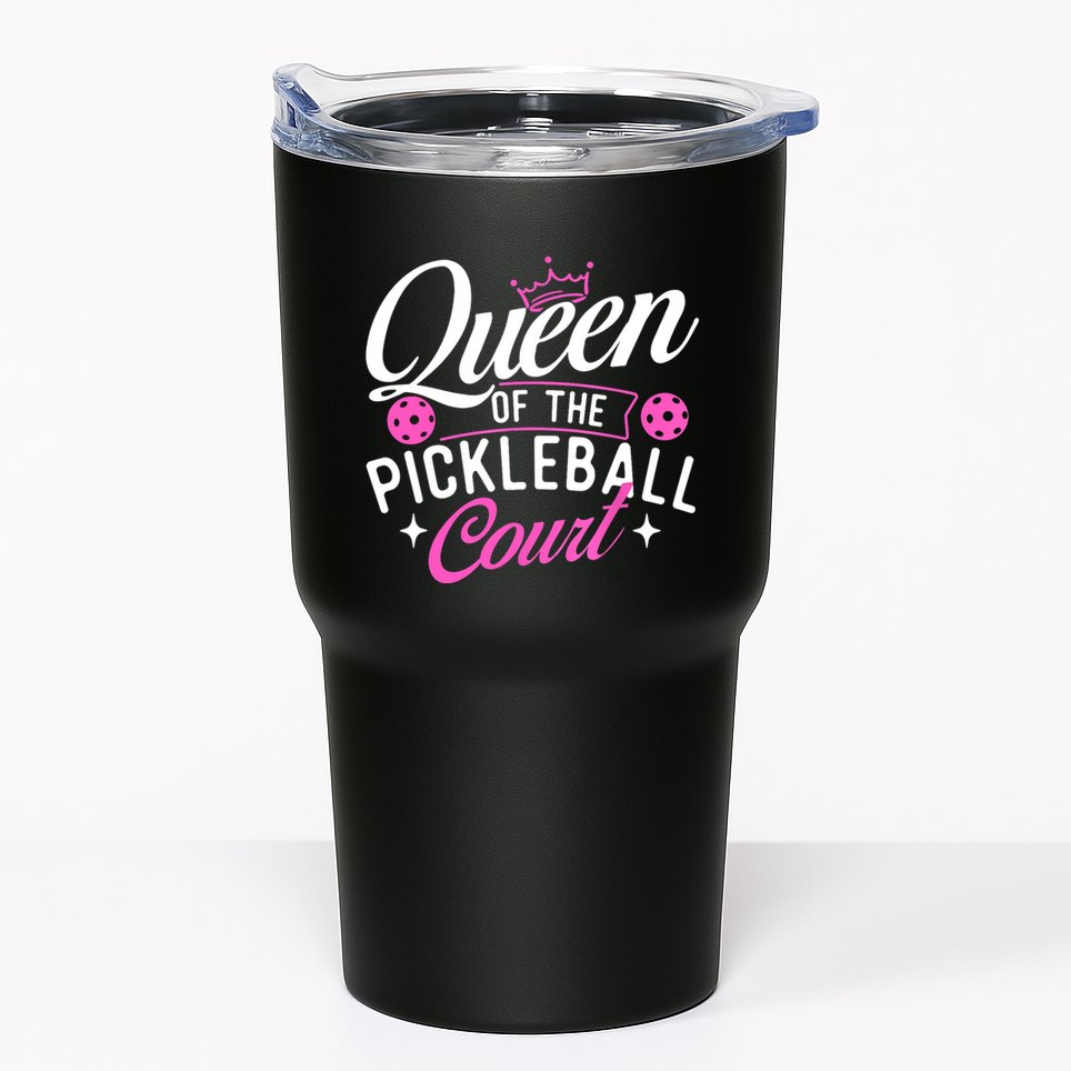 Queen Of The Pickleball Court Gift Ideas For Pickleball Fans Girl Tumbler