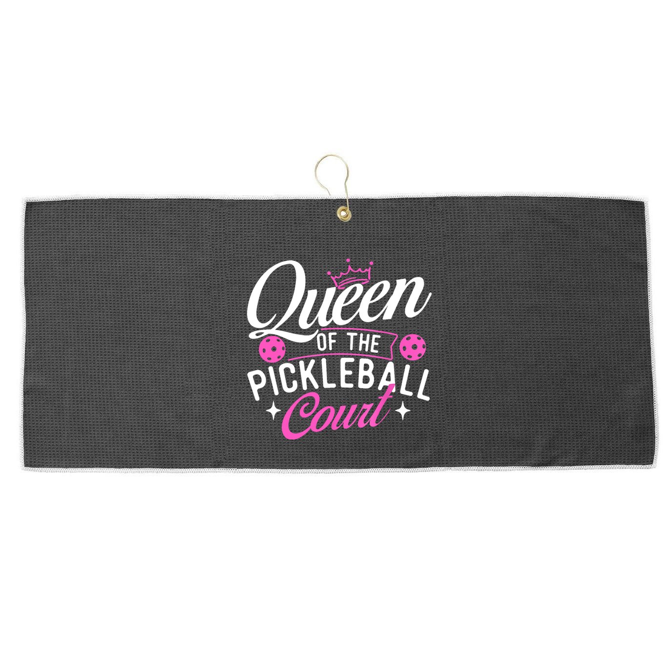 Queen Of The Pickleball Court Gift Ideas For Pickleball Fans Girl Large Microfiber Waffle Golf Towel