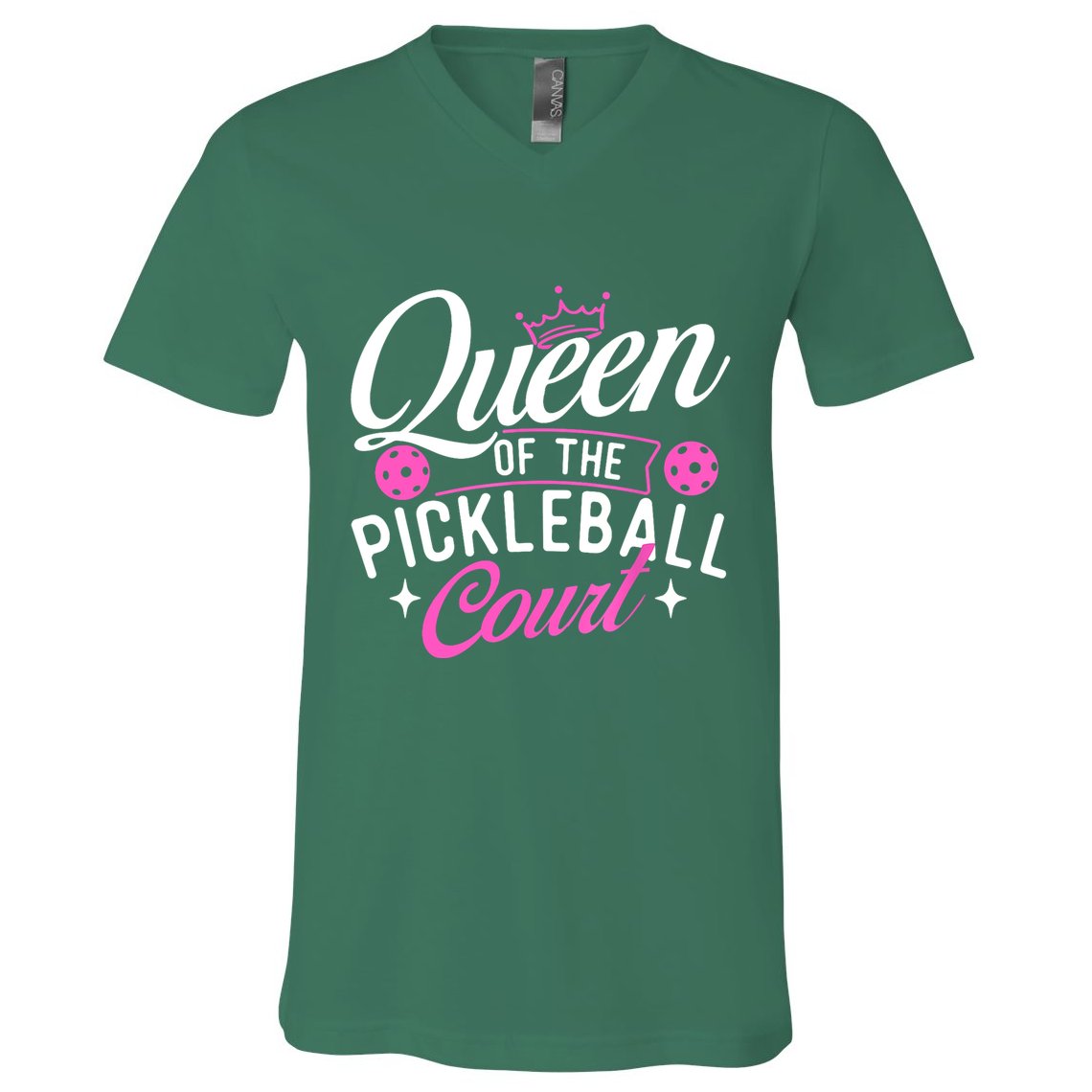 Queen Of The Pickleball Court Gift Ideas For Pickleball Fans Girl V-Neck T-Shirt