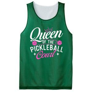 Queen Of The Pickleball Court Gift Ideas For Pickleball Fans Girl Mesh Reversible Basketball Jersey Tank