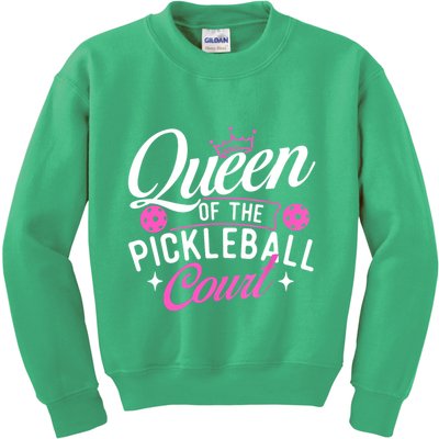 Queen Of The Pickleball Court Gift Ideas For Pickleball Fans Girl Kids Sweatshirt