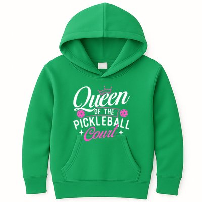 Queen Of The Pickleball Court Gift Ideas For Pickleball Fans Girl Kids Hoodie
