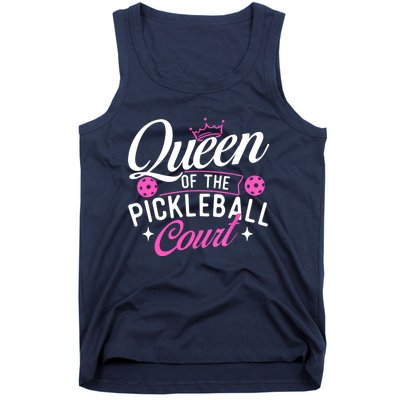 Queen Of The Pickleball Court Gift Ideas For Pickleball Fans Girl Tank Top