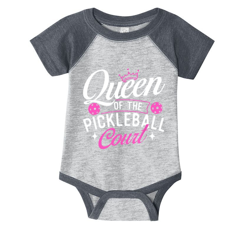 Queen Of The Pickleball Court Gift Ideas For Pickleball Fans Girl Infant Baby Jersey Bodysuit