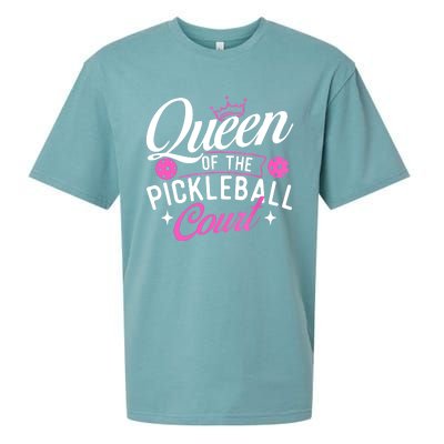 Queen Of The Pickleball Court Gift Ideas For Pickleball Fans Girl Sueded Cloud Jersey T-Shirt