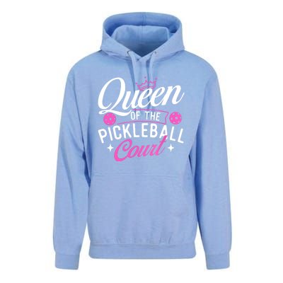 Queen Of The Pickleball Court Gift Ideas For Pickleball Fans Girl Unisex Surf Hoodie