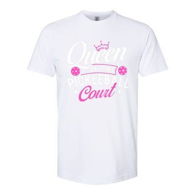 Queen Of The Pickleball Court Gift Ideas For Pickleball Fans Girl Softstyle CVC T-Shirt