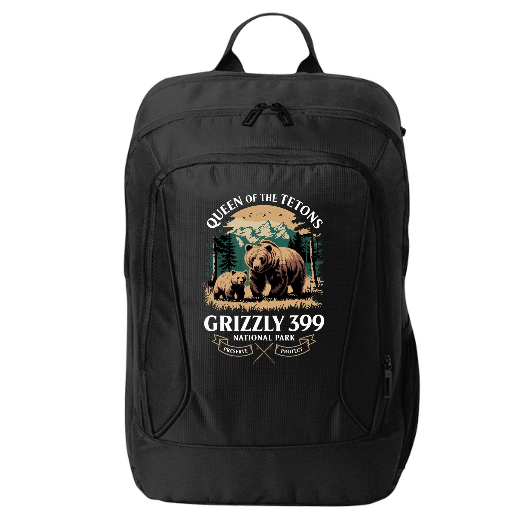 Queen Of The Tetons Grizzly 399 National Park Bear City Backpack