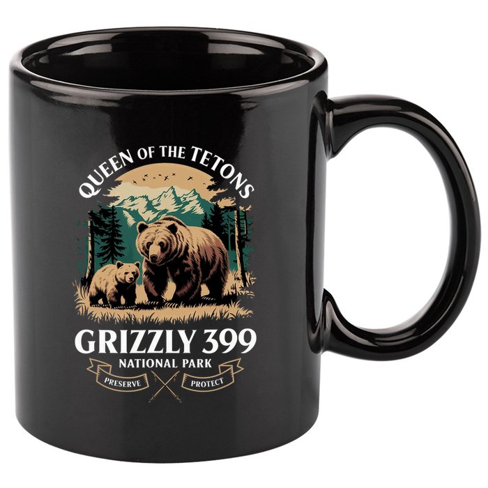 Queen Of The Tetons Grizzly 399 National Park Bear 11oz C Handle Ceramic Mug