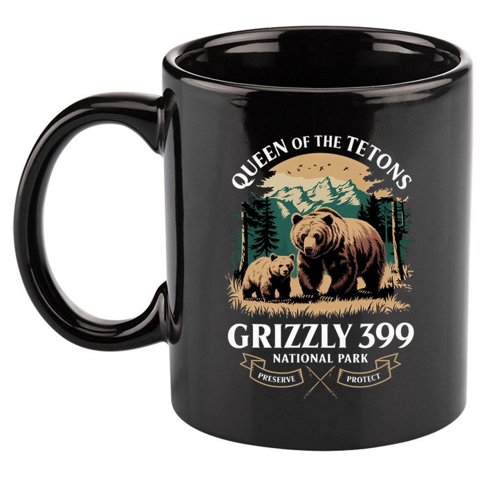 Queen Of The Tetons Grizzly 399 National Park Bear 11oz C Handle Ceramic Mug