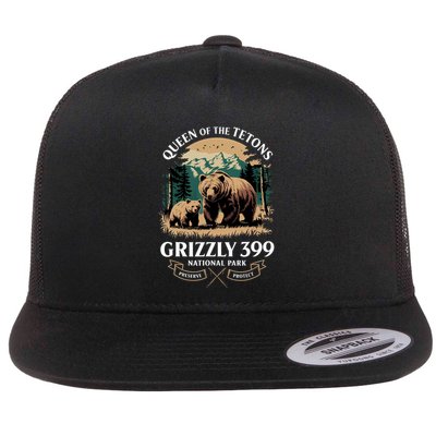 Queen Of The Tetons Grizzly 399 National Park Bear Flatbill Hat