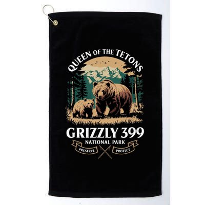 Queen Of The Tetons Grizzly 399 National Park Bear Golf Towel