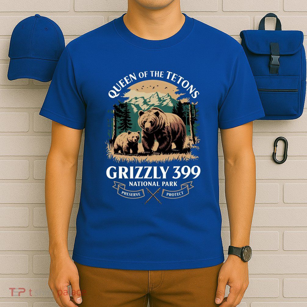 Queen Of The Tetons Grizzly 399 National Park Bear T-Shirt