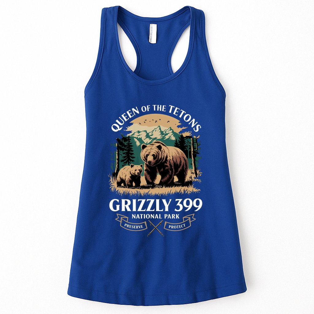Queen Of The Tetons Grizzly 399 National Park Bear Womens Tank Top