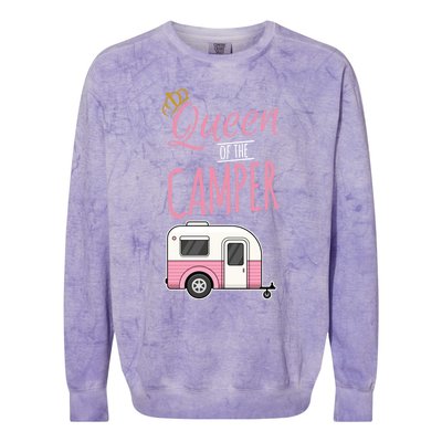 Queen Of The Camper Camping Mom Camp Outdoors Lover Funny Gift Colorblast Crewneck Sweatshirt