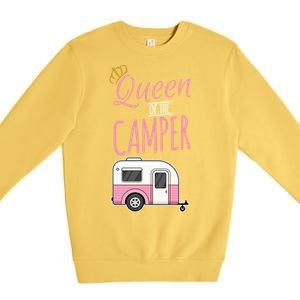 Queen Of The Camper Camping Mom Camp Outdoors Lover Funny Gift Premium Crewneck Sweatshirt