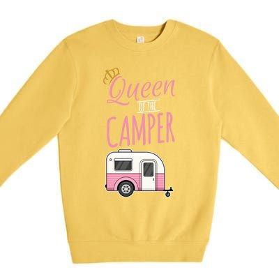 Queen Of The Camper Camping Mom Camp Outdoors Lover Funny Gift Premium Crewneck Sweatshirt