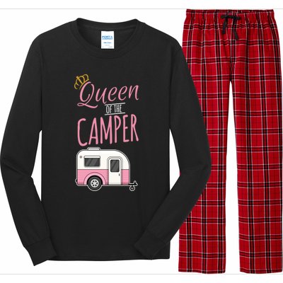 Queen Of The Camper Camping Mom Camp Outdoors Lover Funny Gift Long Sleeve Pajama Set