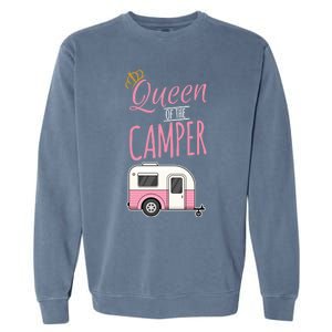 Queen Of The Camper Camping Mom Camp Outdoors Lover Funny Gift Garment-Dyed Sweatshirt