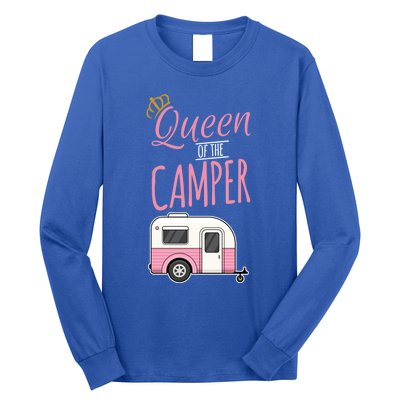 Queen Of The Camper Camping Mom Camp Outdoors Lover Funny Gift Long Sleeve Shirt