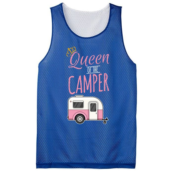 Queen Of The Camper Camping Mom Camp Outdoors Lover Funny Gift Mesh Reversible Basketball Jersey Tank