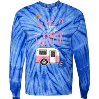 Queen Of The Camper Camping Mom Camp Outdoors Lover Funny Gift Tie-Dye Long Sleeve Shirt