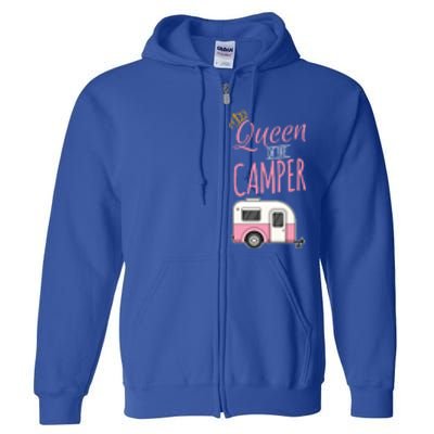 Queen Of The Camper Camping Mom Camp Outdoors Lover Funny Gift Full Zip Hoodie