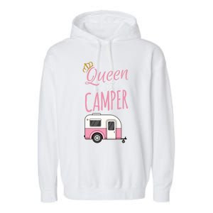 Queen Of The Camper Camping Mom Camp Outdoors Lover Funny Gift Garment-Dyed Fleece Hoodie