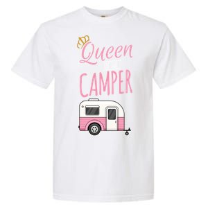 Queen Of The Camper Camping Mom Camp Outdoors Lover Funny Gift Garment-Dyed Heavyweight T-Shirt