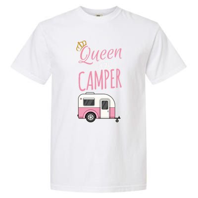 Queen Of The Camper Camping Mom Camp Outdoors Lover Funny Gift Garment-Dyed Heavyweight T-Shirt