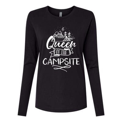 Queen Of The Campsite Gift For Tent Camping Mom Gift Womens Cotton Relaxed Long Sleeve T-Shirt