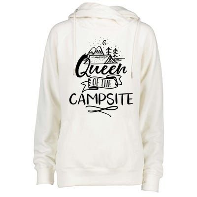 Queen Of The Campsite Gift For Tent Camping Mom Gift Womens Funnel Neck Pullover Hood