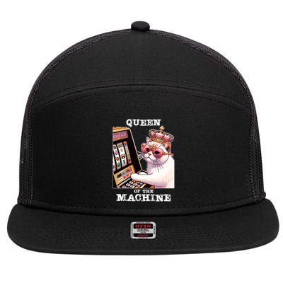 Queen Of The Slot Machine Casino Gambling Lover 7 Panel Mesh Trucker Snapback Hat