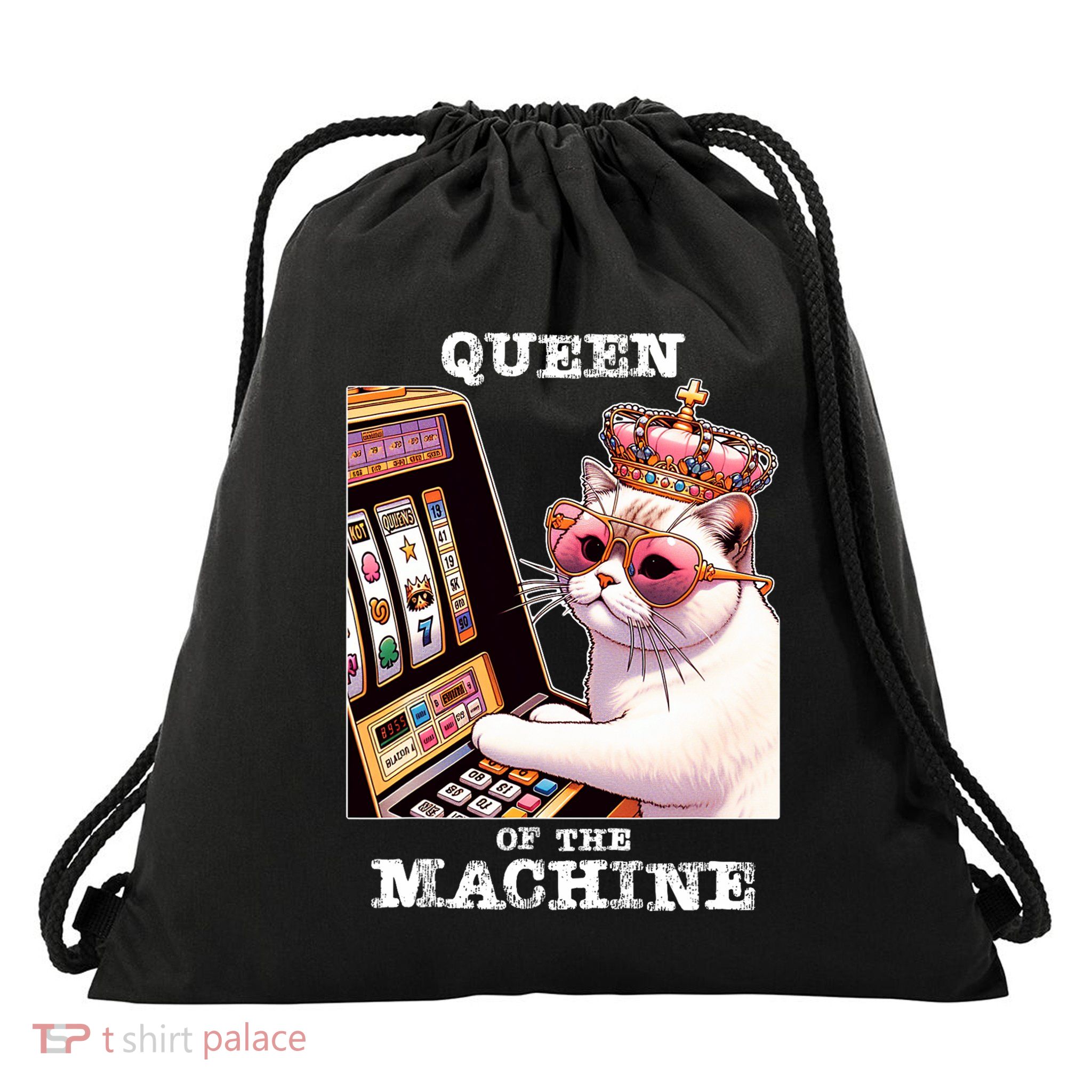 Queen Of The Slot Machine Casino Gambling Lover Drawstring Bag