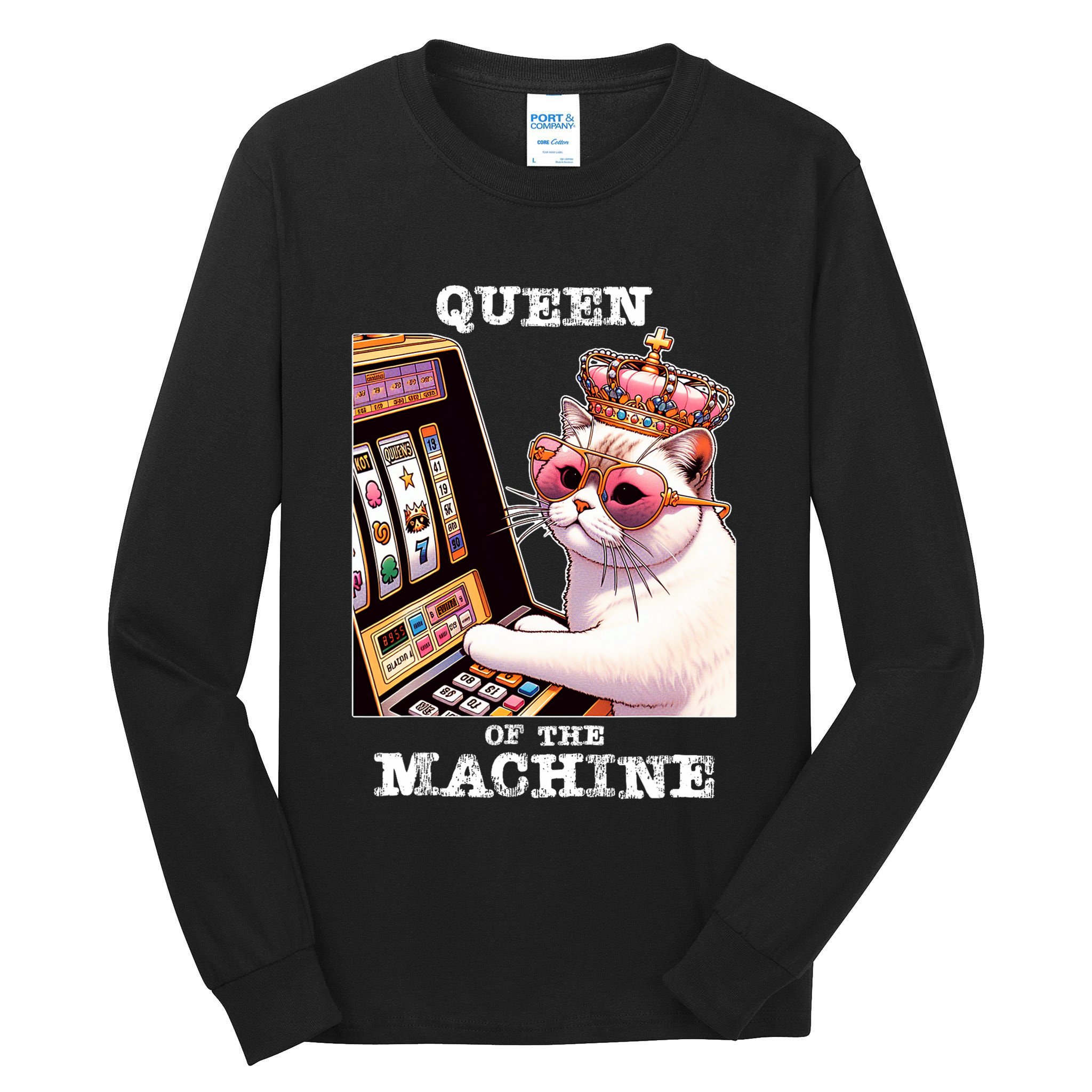 Queen Of The Slot Machine Casino Gambling Lover Tall Long Sleeve T-Shirt