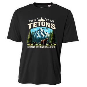 Queen Of The Tetons Grizzly 399 National Park Bear Lover Cooling Performance Crew T-Shirt