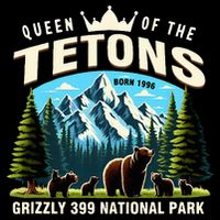 Queen Of The Tetons Grizzly 399 National Park Bear Lover Tall T-Shirt