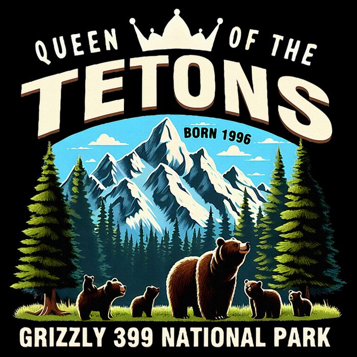 Queen Of The Tetons Grizzly 399 National Park Bear Lover Tall T-Shirt