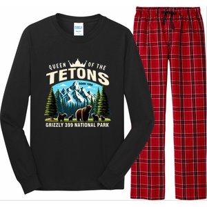 Queen Of The Tetons Grizzly 399 National Park Bear Lover Long Sleeve Pajama Set